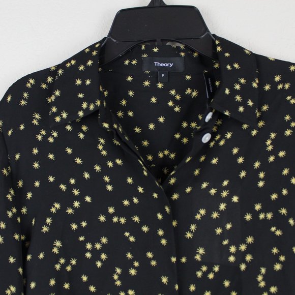 NWT Theory Classic Silk Button-Up Top Shirt - Office to Evening - Picture 7 of 12